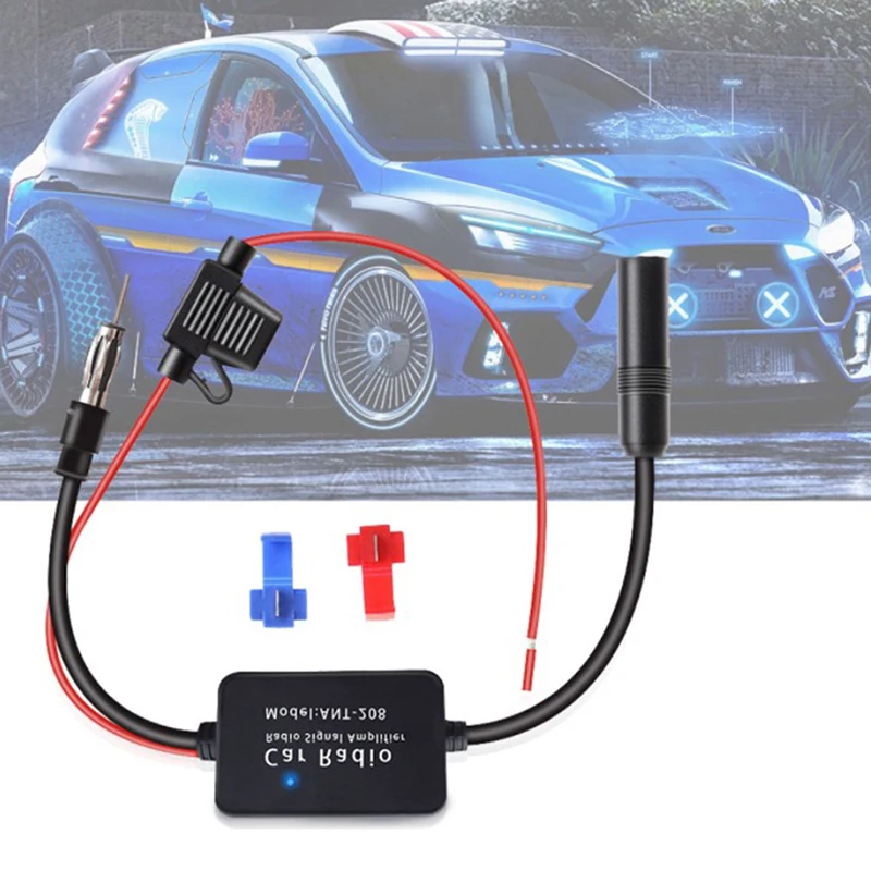 12V Car Radio Antenna FM/AM Radio Signal Amplifier Booster Anti-interference Car Antenna Aerials Universal FM Booster Amp