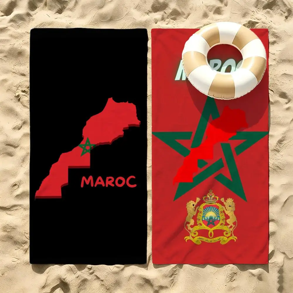 Map Morocco Map Towel Microfiber beach towel, quick-dry, sand-free, ultra-fine fiber, super soft.