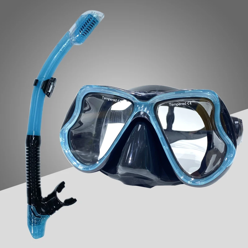 Tauchmasken für Erwachsene, Schnorchel-Atemschlauch-Set, Brille für Damen und Herren, rutschfeste Schnallenmasken – Detail 10