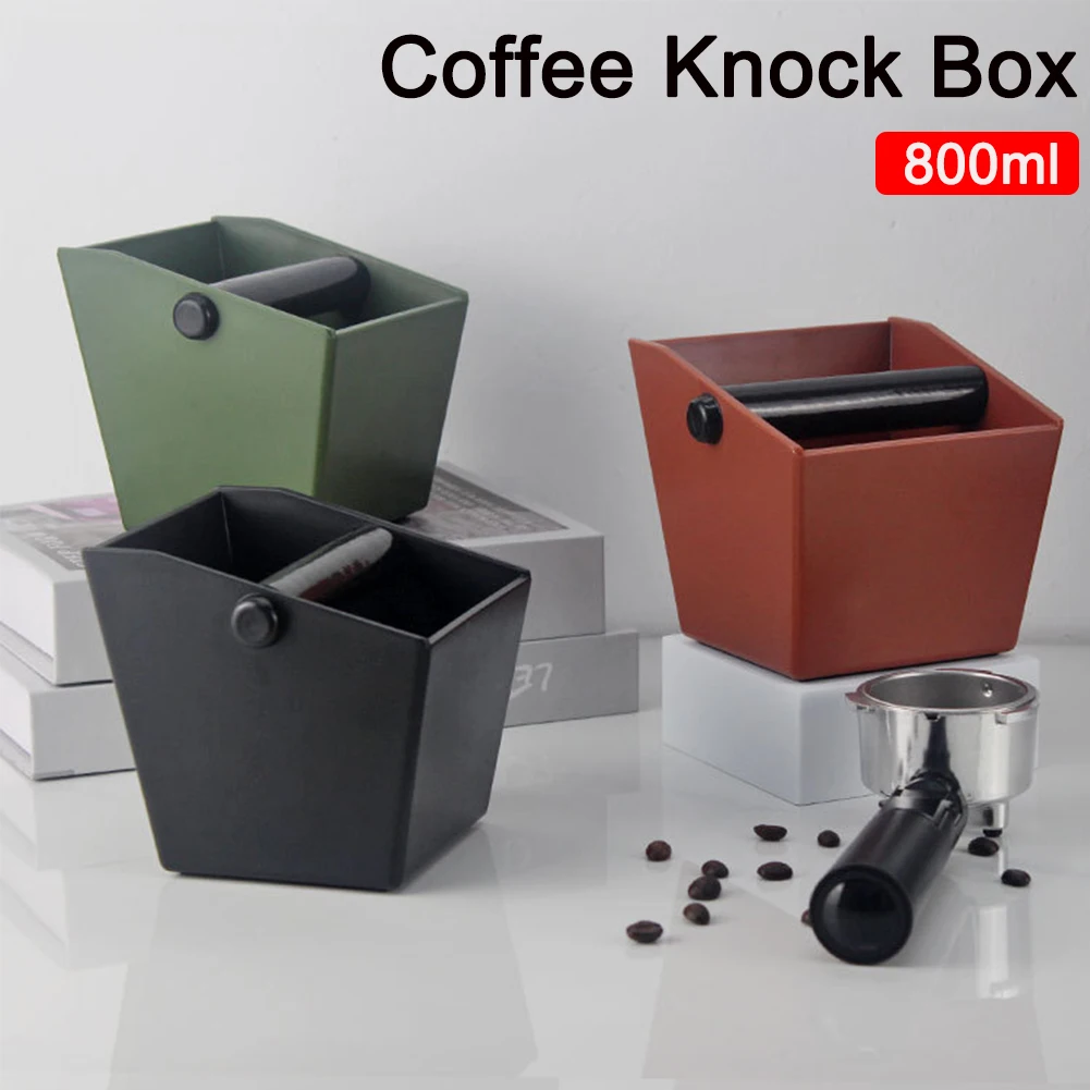 Dump Bin Bucket Anti Slip Espresso Coffee Grounds Container Coffee Knock Box Powder Beveled Coffee Grind Bin Coffee Waste Bar