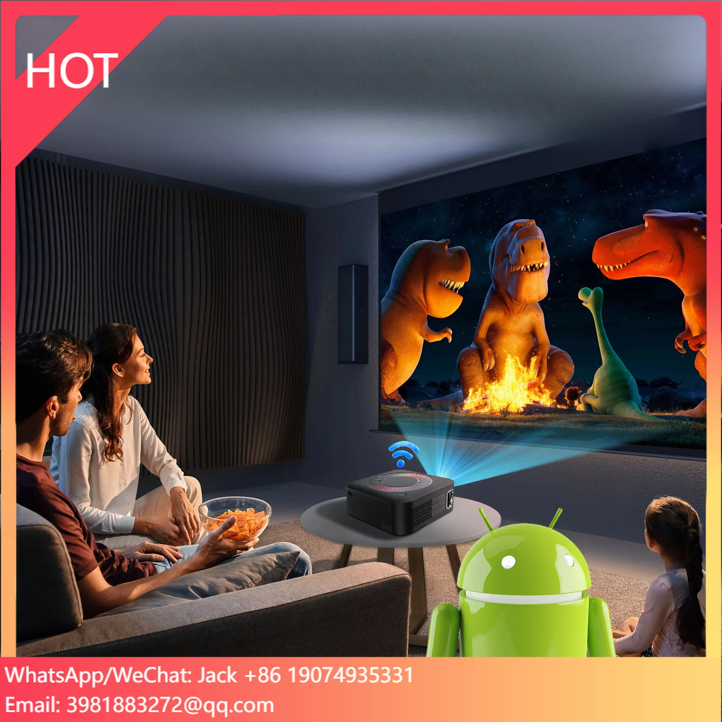 

YDH-X5 Hot Sale MiniLCD 4K Laser Projector 1080P 1200 Lumens Android 11 Smart Voice Remote Control Home Theater Projector