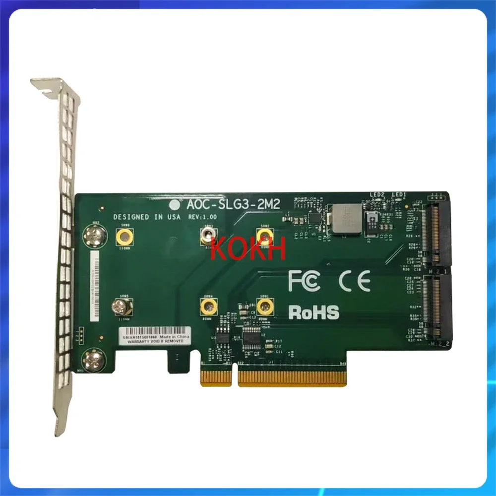 NEW Original for SuperMicro PCI-E 3.0 X8 M.2 Split Card NVME Adapter Card AOC-SLG3-2M2 M.2 Hard Disk Expansion Card PCIEx8