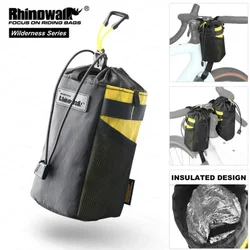 Rhinowalk Bicycle Water Bottle Holder Waterproof Insulation Bike Front Handlebar Pouch Bikepacking Travel Water Holder Fit MTB