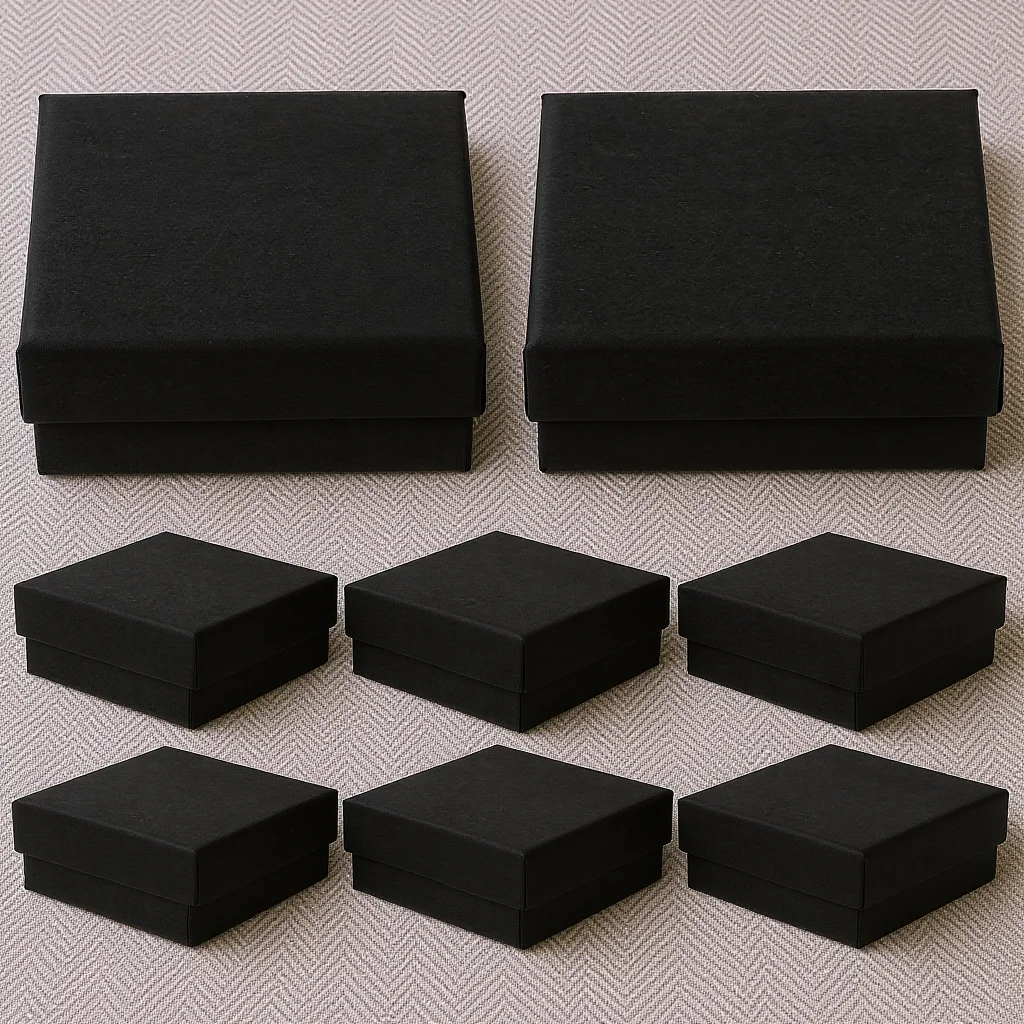 

12 шт. коробки для упаковки ювелирных изделий, подарочный набор для ожерелья, браслетов, серег, маленькая картонная витрина, подарочная коробка для хранения в путешествиях