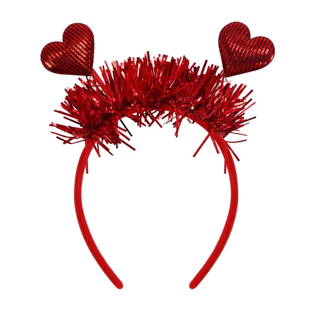 

Funny Felt Valentine's Day Hair Hoop Sequins Plastic Red Heart Headband Pink Sweet Festival Hair Accessories Men