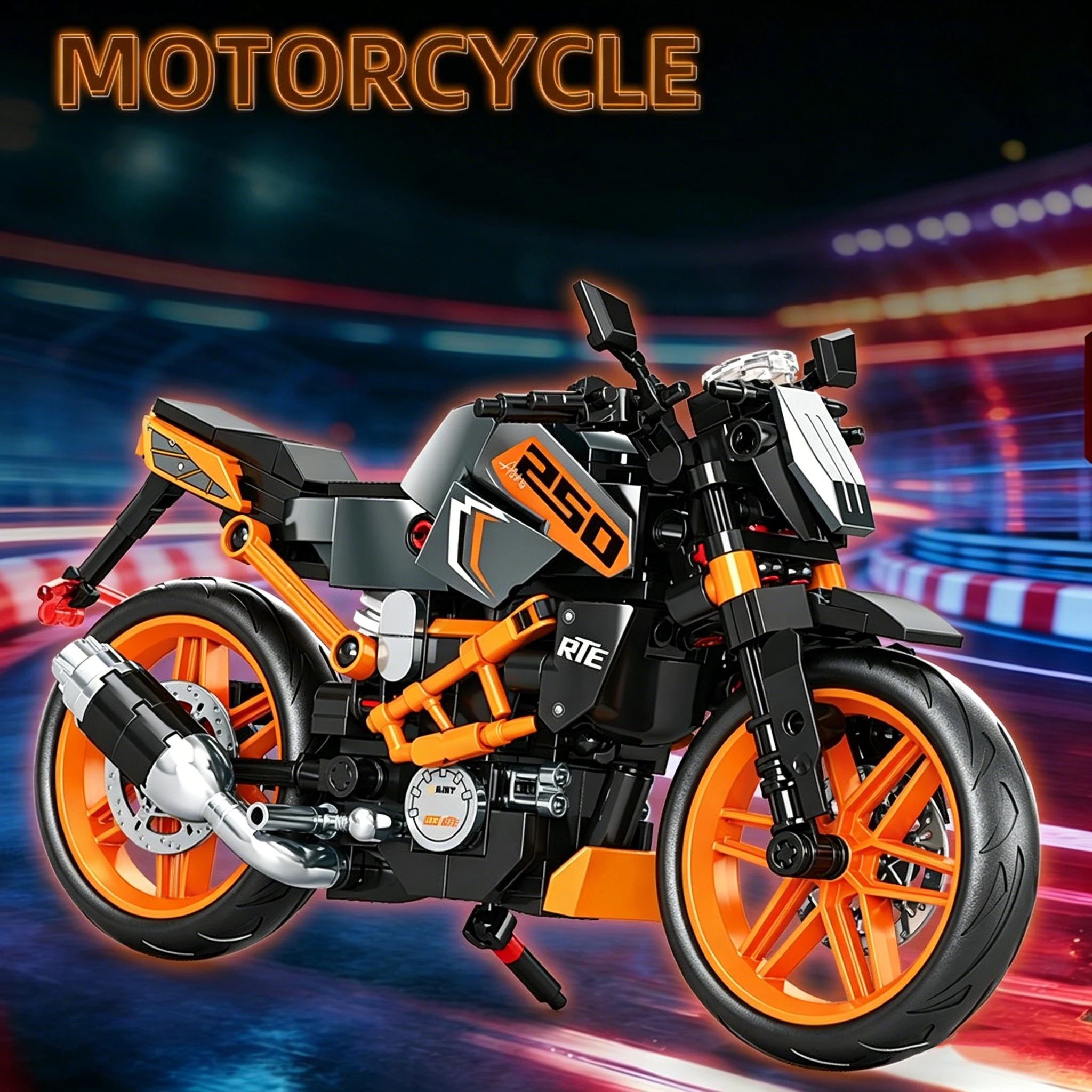 Set de Bloques de Construcción de Motocicleta, Modelo de Superbike de Carreras, Motocicleta Retro de Calle, Juguete Cole