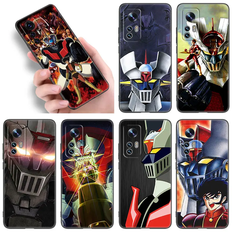 Anime Mazinger Z Black Silicone Phone Case For Xiaomi Mi 9 SE 8 10T 11 12 13 Lite 9T 11T 12S 12T 13T 14 Pro 5G NE 11i 12X