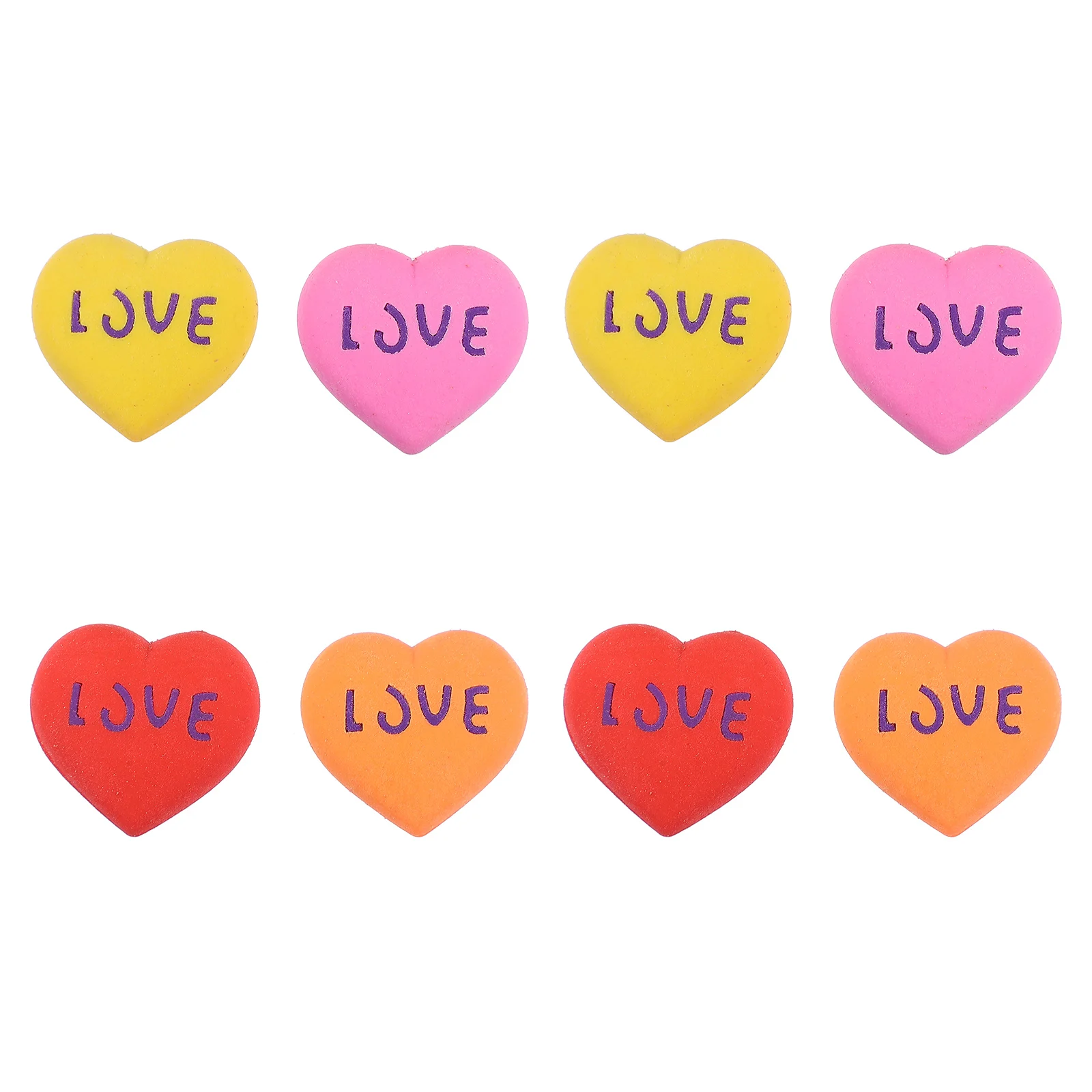 20 قطعة من ممحاة الرسوم المتحركة المطاطية على شكل قلب، إبداعية لطيفة صغيرة مبتكرة للفصول الدراسية