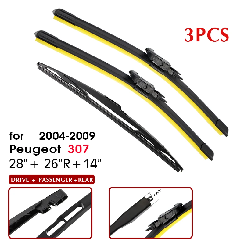 BOOSHOO Car Wiper Silicon Refill Front Rear Wiper Blades Set 28\