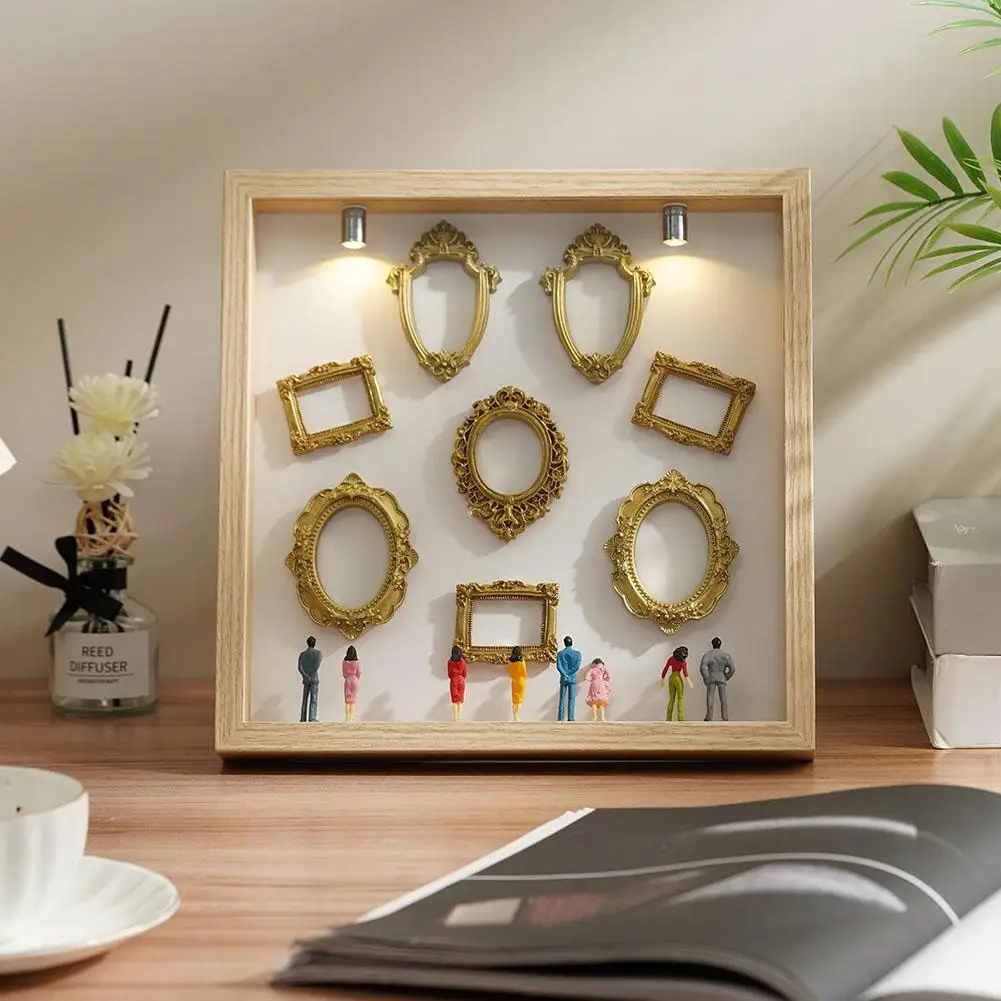 Kit de Caja de Siluetas para Mini Museo DIY: Marco de Fotos en Miniatura y Juego de Figuras para Exhibición de Recuerdos Personalizados, Decoración Creativa de Caja de Sombras