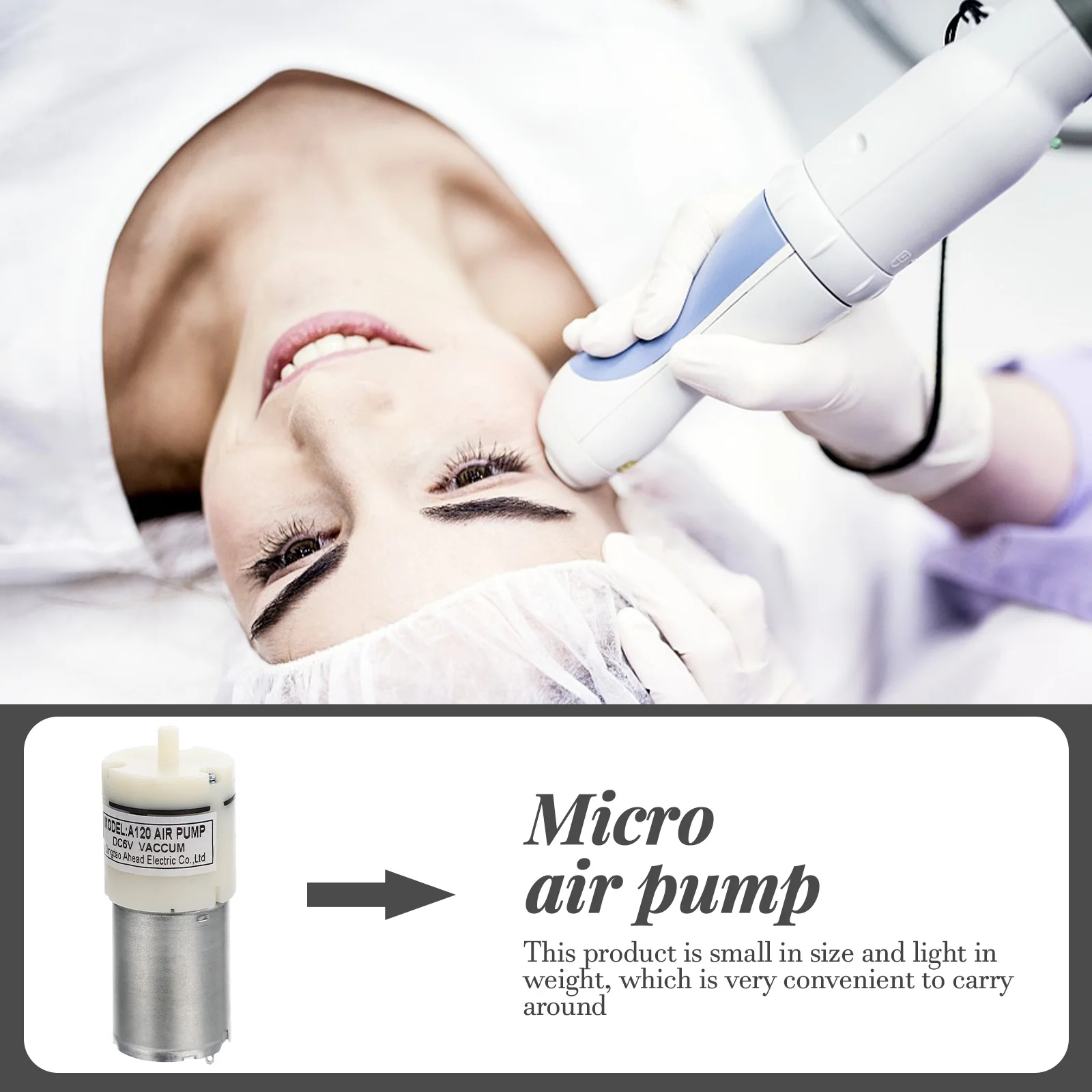 

A370 Air Pump for Vacuum Fresh-Keeping Box Mini DC 6V Quiet Plastic Diaphragm Pump Portable Multi-Purpose Household Use Bike