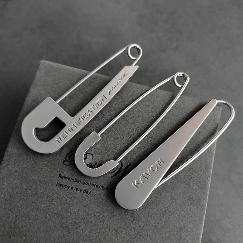 Pinos grandes da moda para roupas, alfinetes de segurança de metal, jeans, vestido, cachecol, acessórios ajustáveis