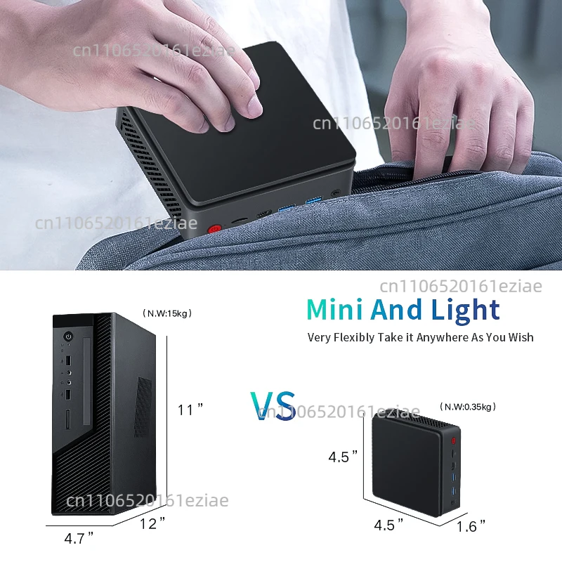 Mini Pc N100 N95 I7 Cheap Computer Wifi  Embedded Fanless Desktop Linux Ai Win 10 windows 11 Gaming Mini Pc view 2