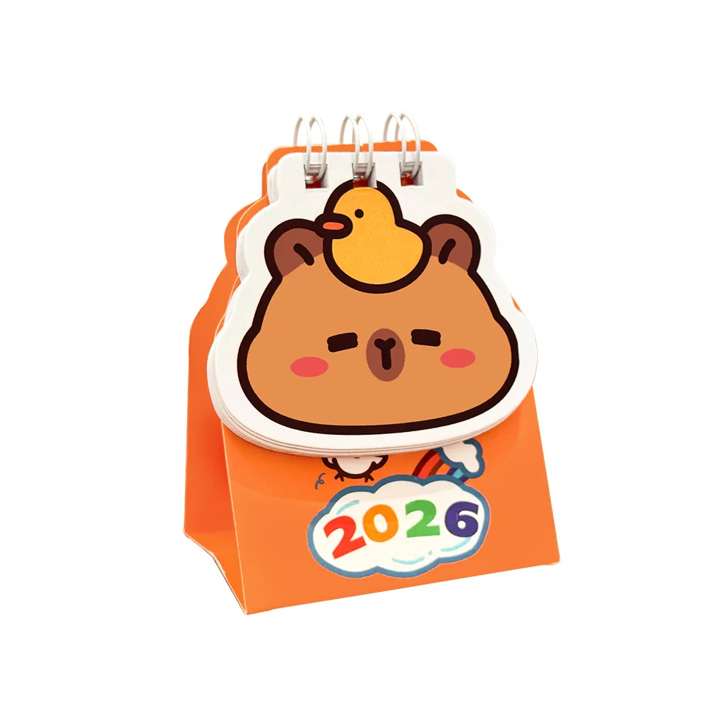 2026 كابيبارا مكتب مدرسي التقويم عالية المظهر سطح المكتب خطة الاختيار تقويم صغير كابيبالا ملحقات مكتبية صغيرة كاواي