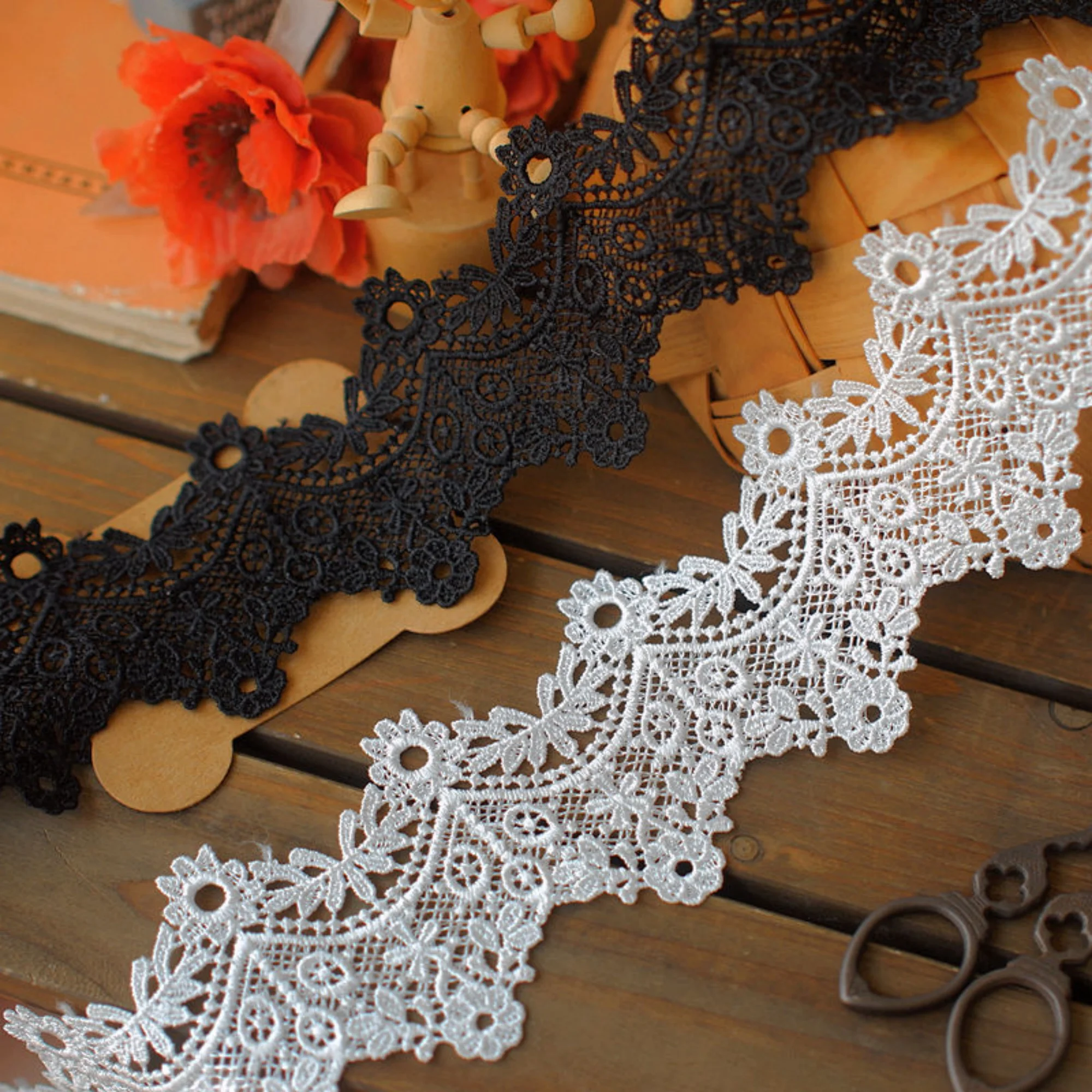 

1 ярд, ширина 3,15 дюйма, цветочная кружевная бейка, вышитый зубчатый край для фаты, 2 цвета, доступны для поделок своими руками