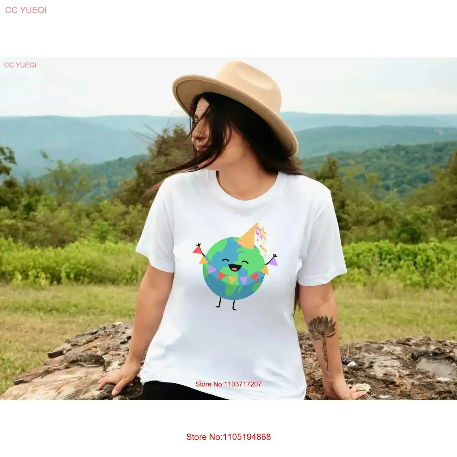 Cute Earth T Shirt Every Day is Planet Science Ladies Bday Love vintage Washed homme Unisex Stretched Soft Slightly fashion