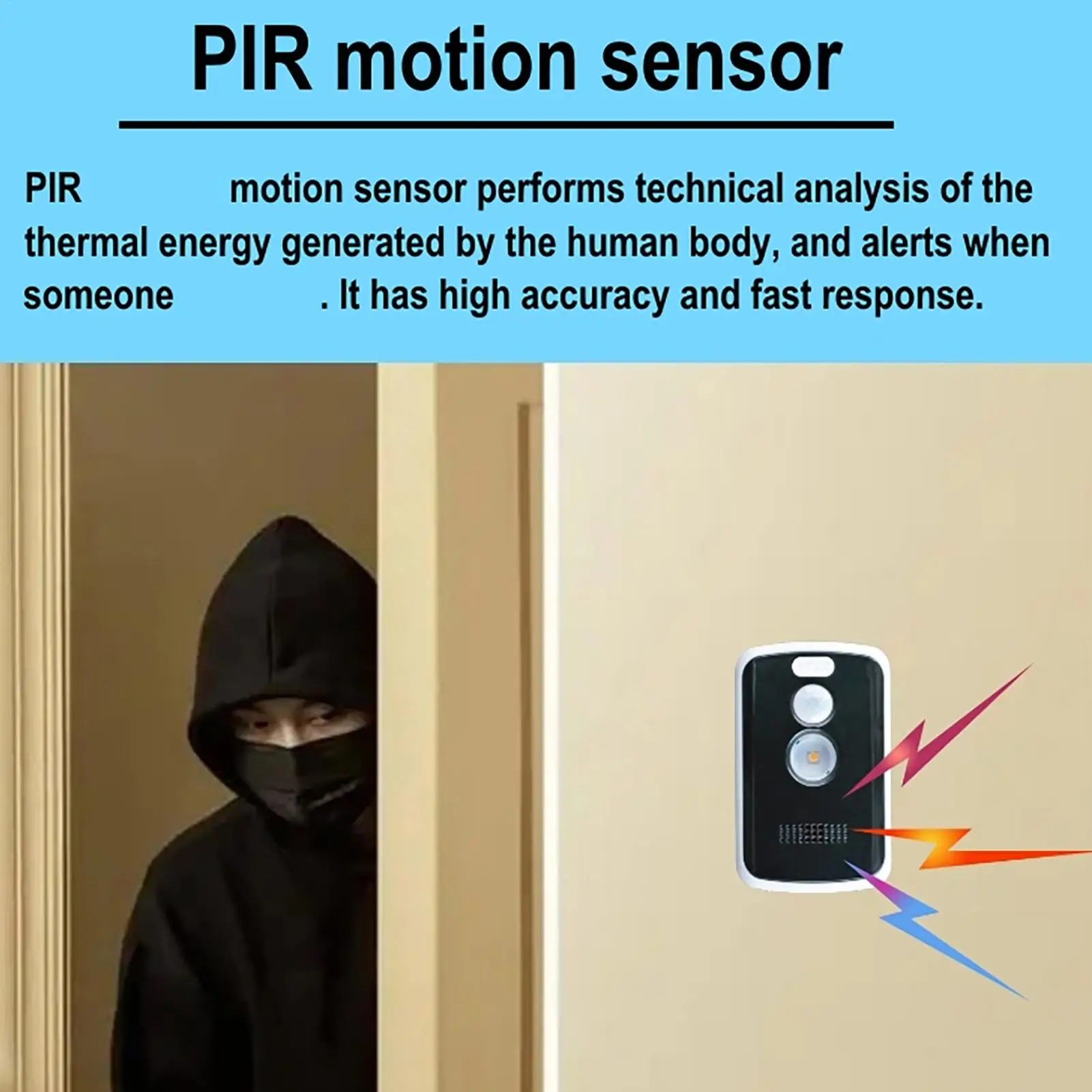 Camping Perimeter Alarm Wireless Motion Activated Alarm Camp Safe Perimeter Trip Alarm Versatile Safety Defense Device Camping - view 2