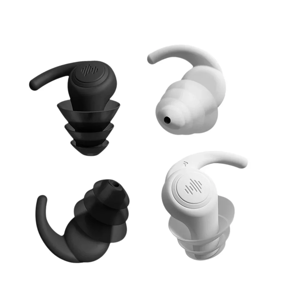 

HUAK3-layers Soft Silicone Noise Cancel Earplugs Anti-noise Earplug For Concerts Sleep Swim Reusable Waterproof Ear Plugs