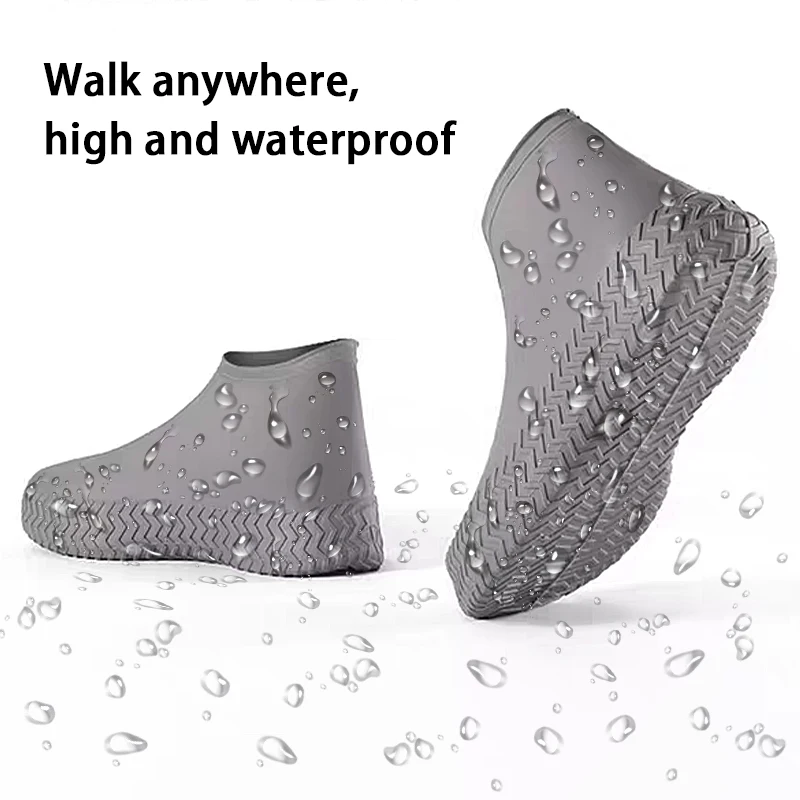 

New Silicone Waterproof Shoe Covers Children Adults Wear Resistant Portable Rainwater Shoes Cover Reusable for Rainy Days 1 Pair