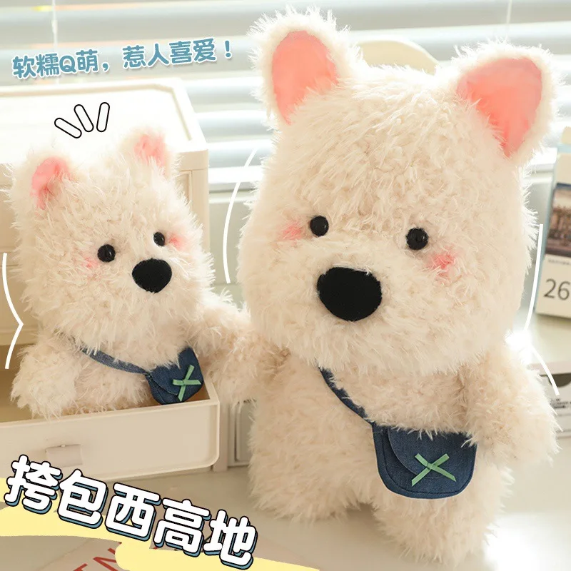 35-60cm Cute West Highland Terrier Dog Stuffed Animal Plush Toy Creative Puppy Baby Appease Doll Pillow Birthday Christmas Gifts