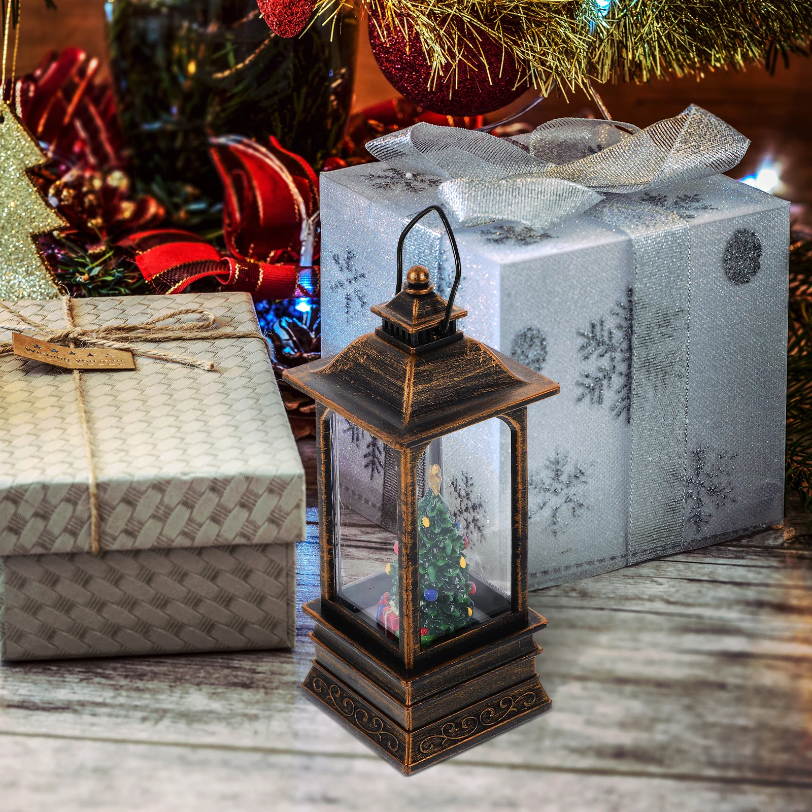 

Christmas Decoration Xmas Themed Lantern Desktop Lamp Lovely Ambient Xmas Indoor Light Decorative Festival Ornament