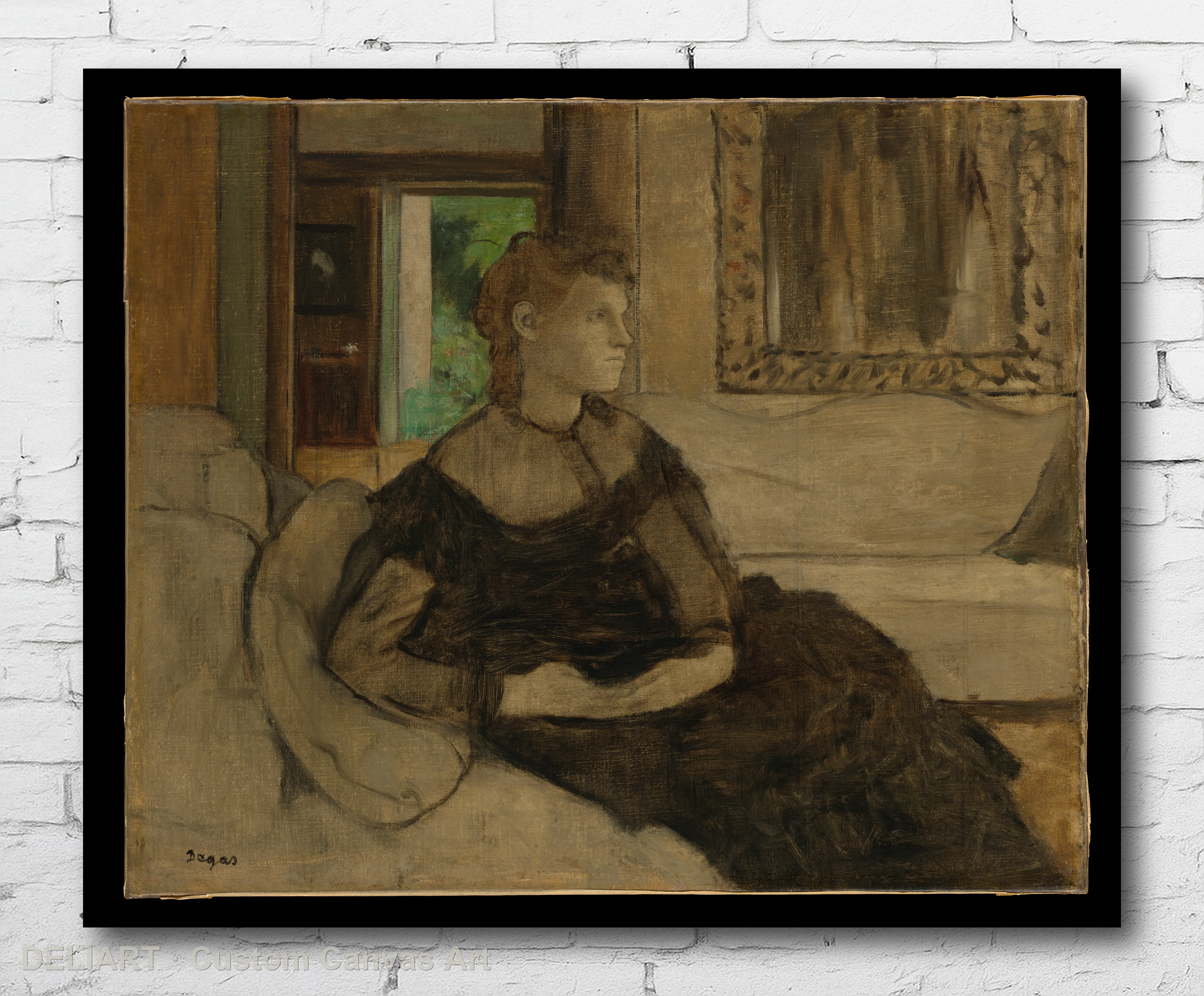 Madame Théodore Gobillard (Yves Morisot, 1838–1893) by Edgar Degas, 1838 - Impressionist Fine Art Canvas Wall Art Poster