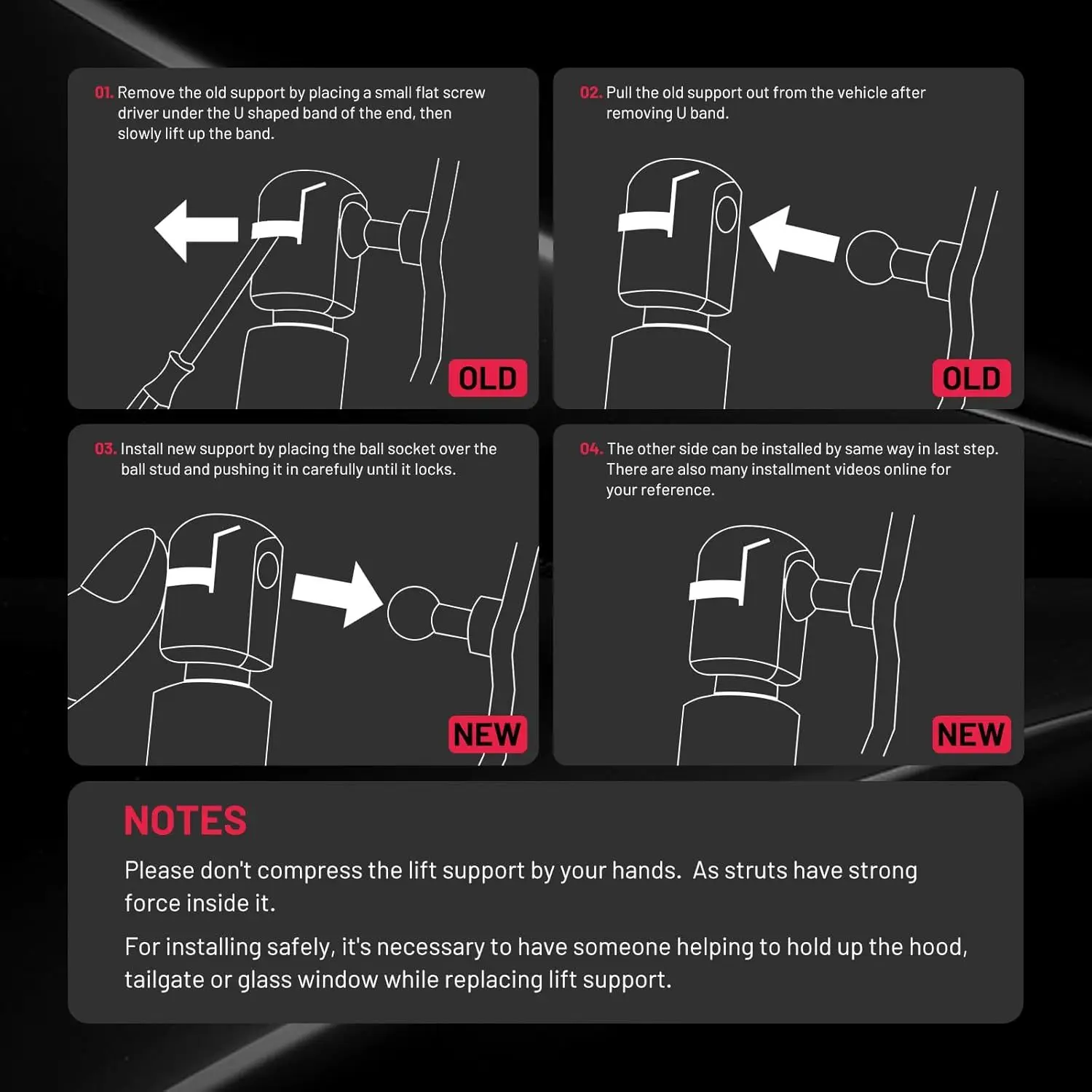 دعامات غطاء محرك السيارة 6678 20 بوصة 190N لسيارة جيب رانجلر/JK 2011-2018 (2 قطعة)