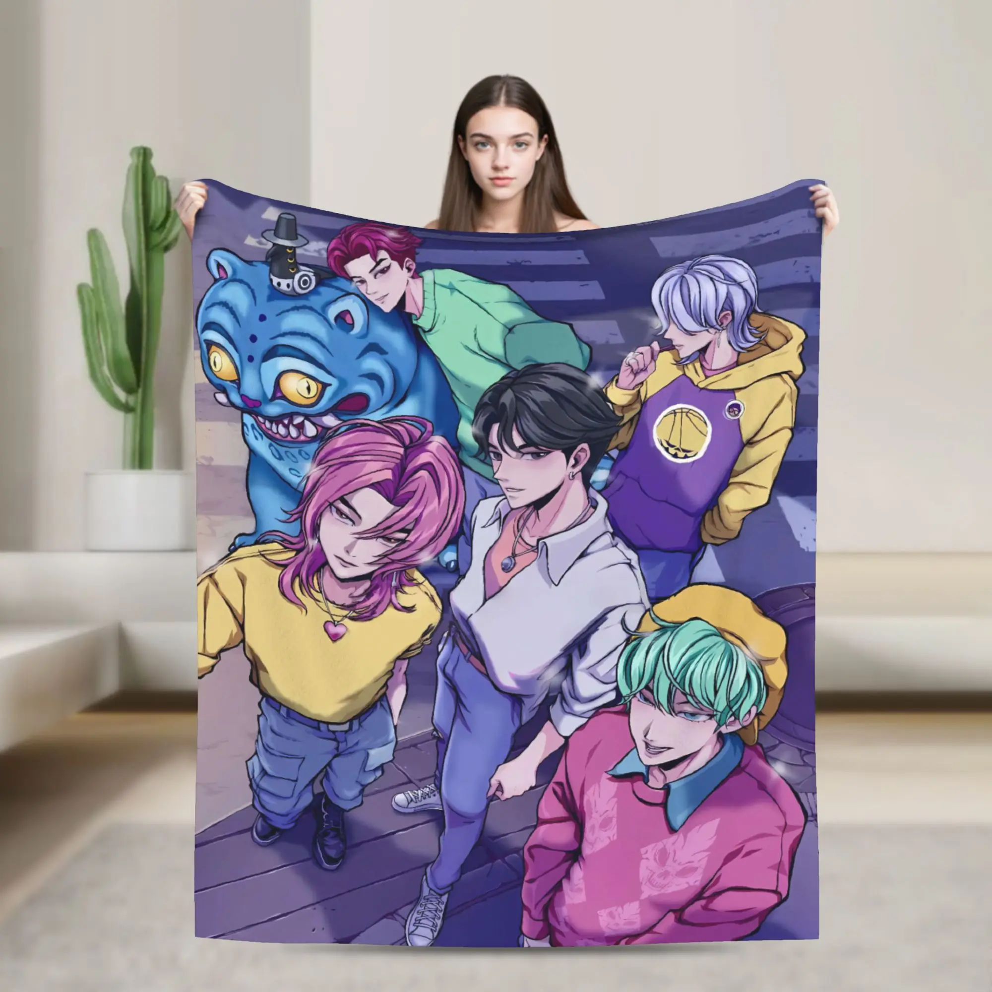 

Soft BlanketKids Adult Camping Saja Boys Throw Blanket Flannel Bedspread For Living Room Fluffy Sofa Bed Cover