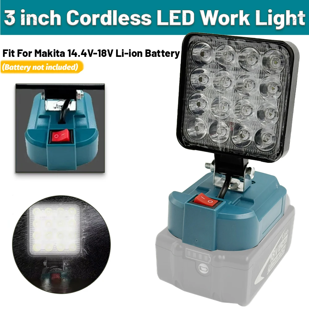 

﻿ Ручная мини-лампа для кемпинга, светодиодный рабочий фонарь, портативный аварийный прожектор для Makita, 14,4 В, 18 В, литий-ионный аккумулятор