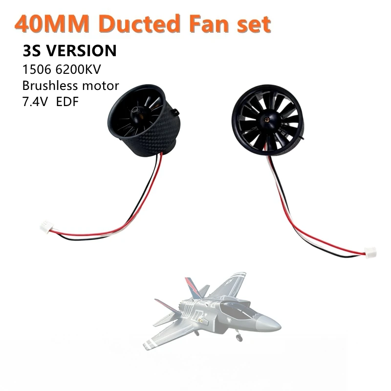 Parkten Galaxy 40mm 12-Blade 2S EDF System with 7.4V 6200KV Outrunner Brushless Motor Special For Remote Control Airplane Mode