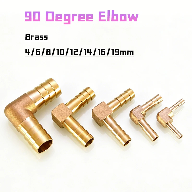 Peijian 4mm 6mm 8mm 10mm 12mm 14mm 16mm 19mm Hose Id/hose Barb 90 Degree L Right Angle Elbow Union Brass Fitting Water/fuel/air