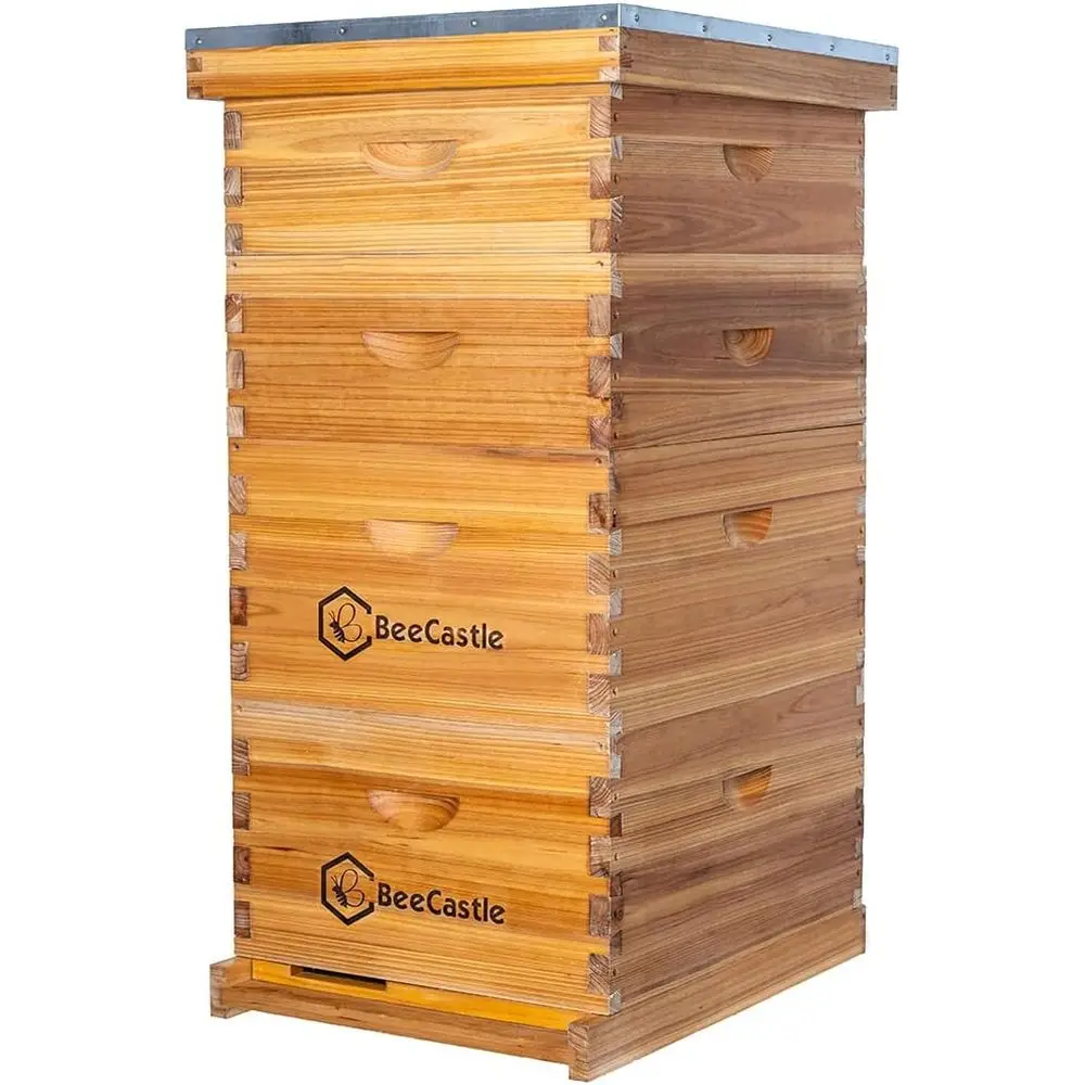 

Каркас Langstroth Bee Hive с покрытием из 100% пчелиного воска включает в себя раму для улья и вощеную основе (2 глубоких короба и 2 средних короба)