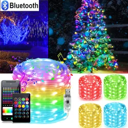 WiFi Smart LED Fee Lichter RGBIC Girlande Lampe Streifen Tuya APP Steuer Arbeit Mit Alexa Dreamcolor Für Zimmer Weihnachten Baum decor