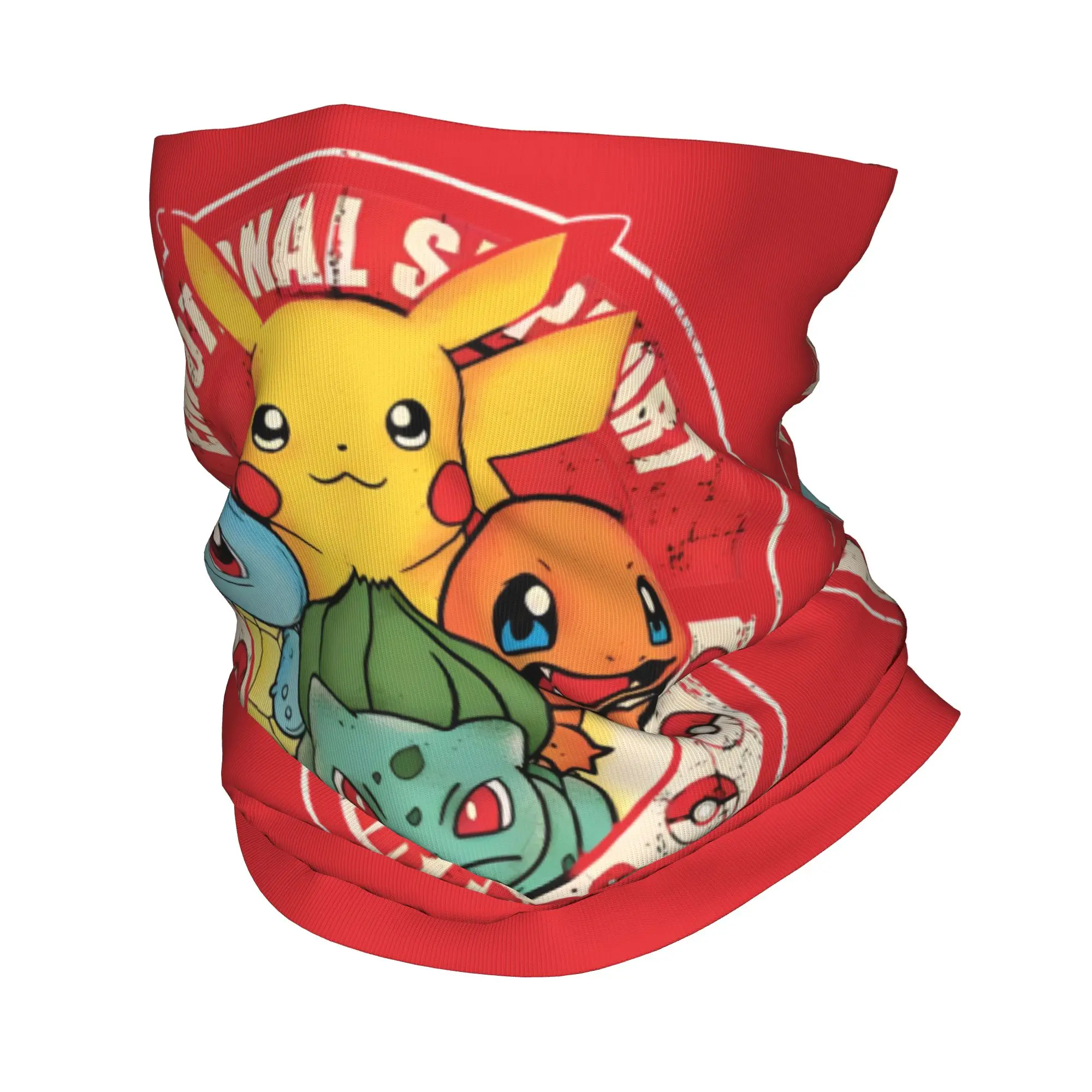 

Poke-Mon Gym Bandana Neck Gaiter Printed Pikachu Wrap Scarf Multifunctional Headwear Hiking Unisex Adult Windproof