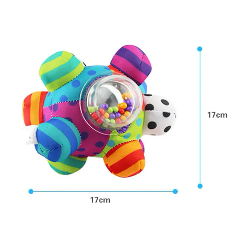 Baby 3d weiches Tuch berühren Hand greifen Bubble Ball Puzzle Kinder Farbe Perlen kleine laute Glocke Rassel Spaß Bälle Lernspiel zeug