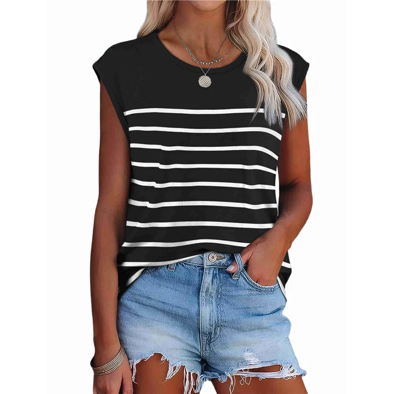 

ABRT-Женские топы, нарядные повседневные летние полосатые рубашки, топы с короткими рукавами, свободный крой с цветными блоками