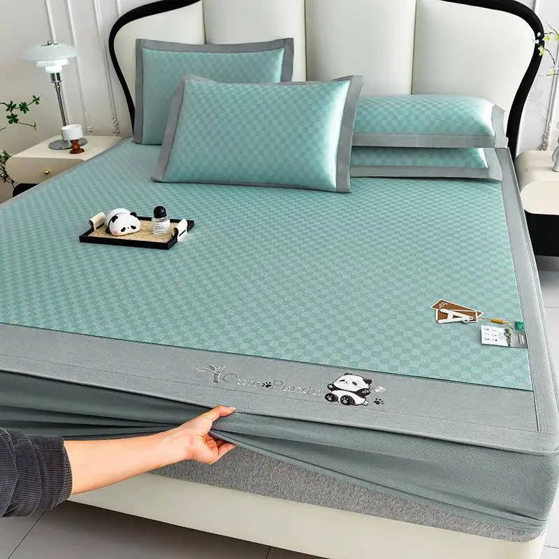 

Thickened Washable Ice Silk Mat 2025 Pattern Foldable Soft Bedding Quilt Cover Summer Air Conditioner Mat Single Bed Size