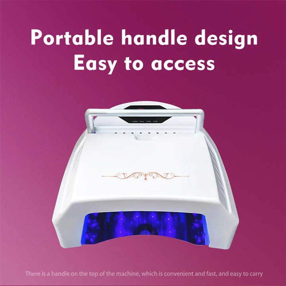 High Power 72W Rechargeable UV Nail Lamp Dryer 45 LEDs Professional Wireless Low Heat Nail Polish Curing Lamp