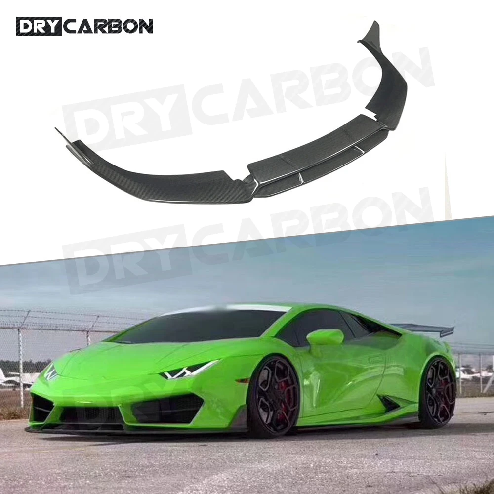 

Dry Carbon fiber Front Bumper Lip Spoiler Shovel Splitters Aprons case For Lamborghini LP580 LP610 Car styling