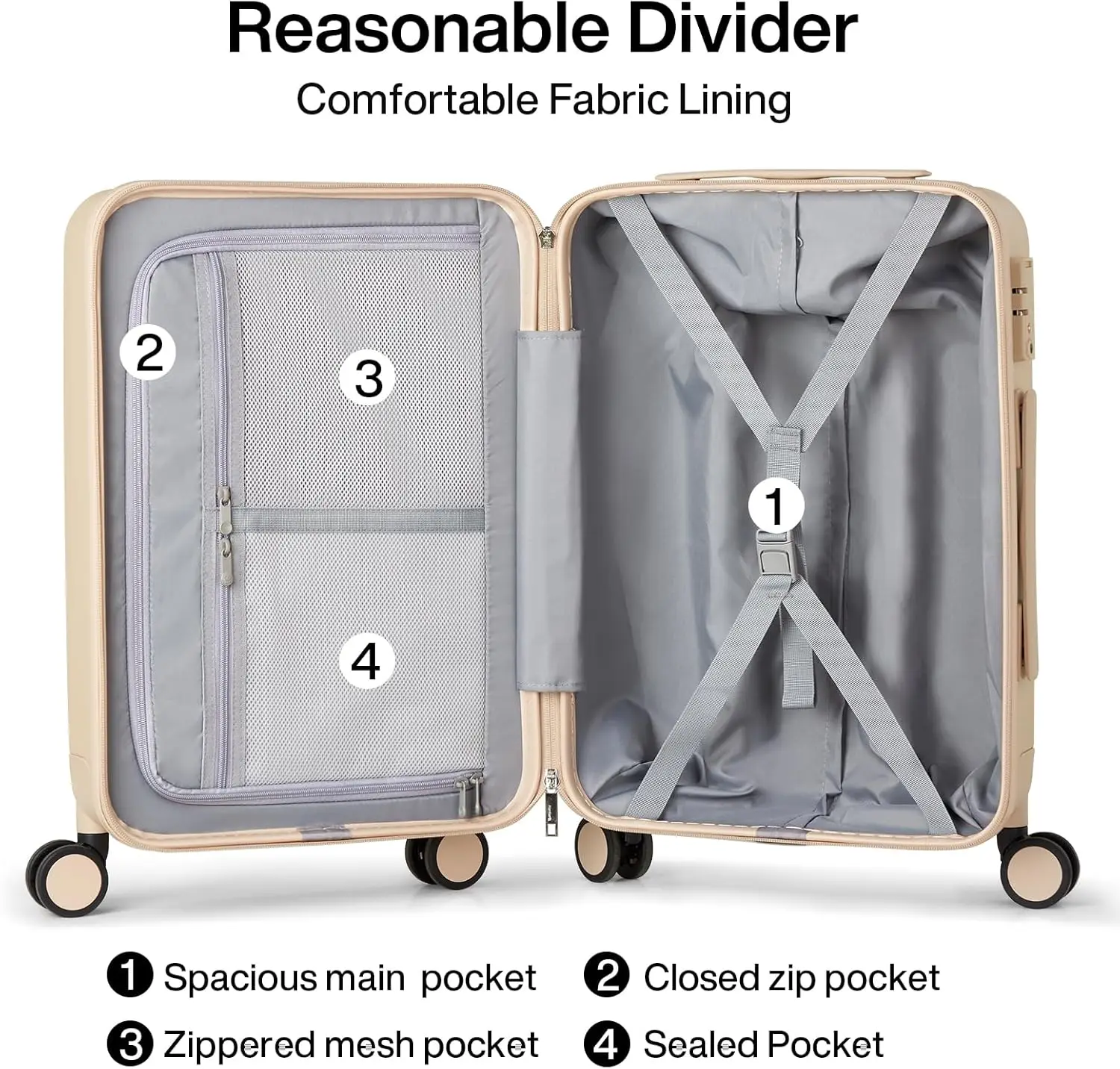 Hanke-Malas de Bagagem Conjunto com Rodas Spinner, Hard Shell, Tsa Aprovado, Viagem Rolling, Grande, 2 Pcs, 20 ", 28"