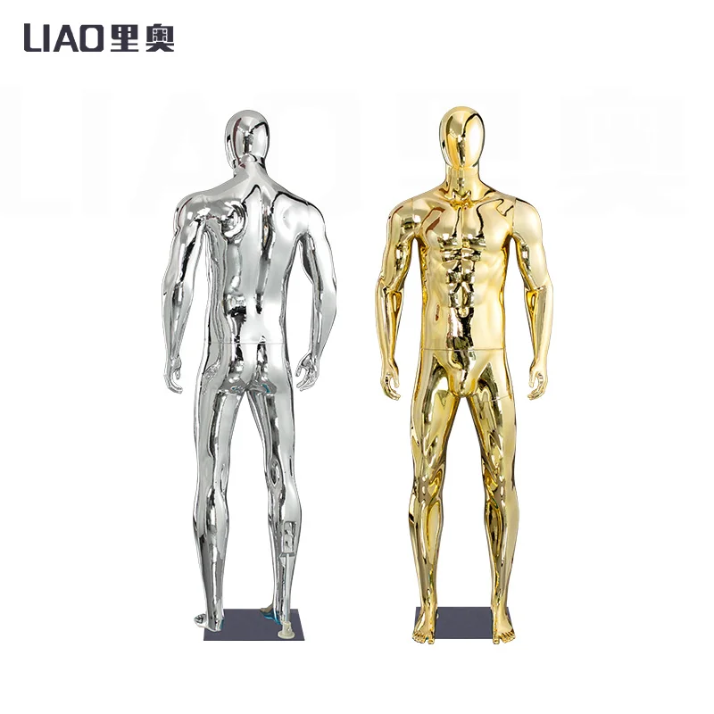 strong muscular Chrome Gold Silver Sport man Mannequin Full Body plus size manikin For Men's Clothing Store