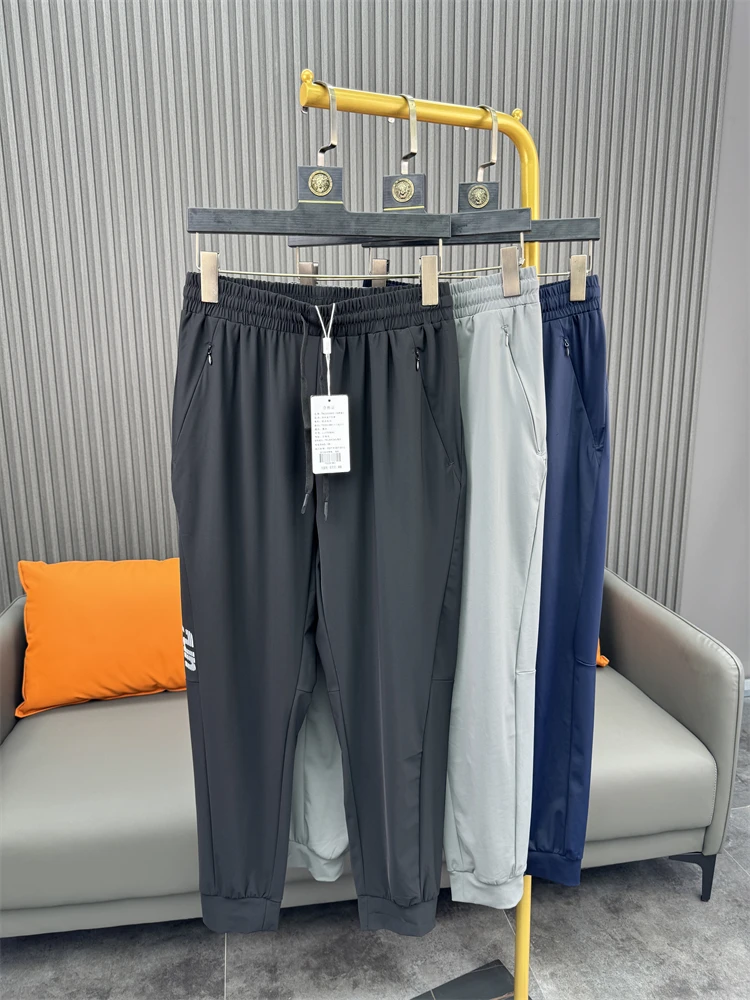 

Мужские модные однотонные эластичные дышащие спортивные повседневные брюки из ледяного шелка, весна-лето, SVIP Cabinet 689, Cool Sensation