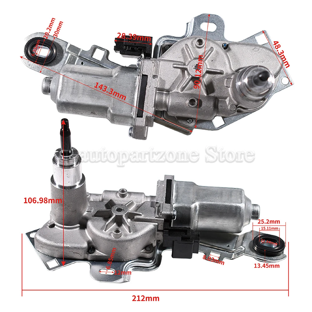 New Rear Wiper Motor For Peugeot 108 Citroen, C1 & Toyota Aygo 14-21 B001099280 Windscreen Wipers & Parts