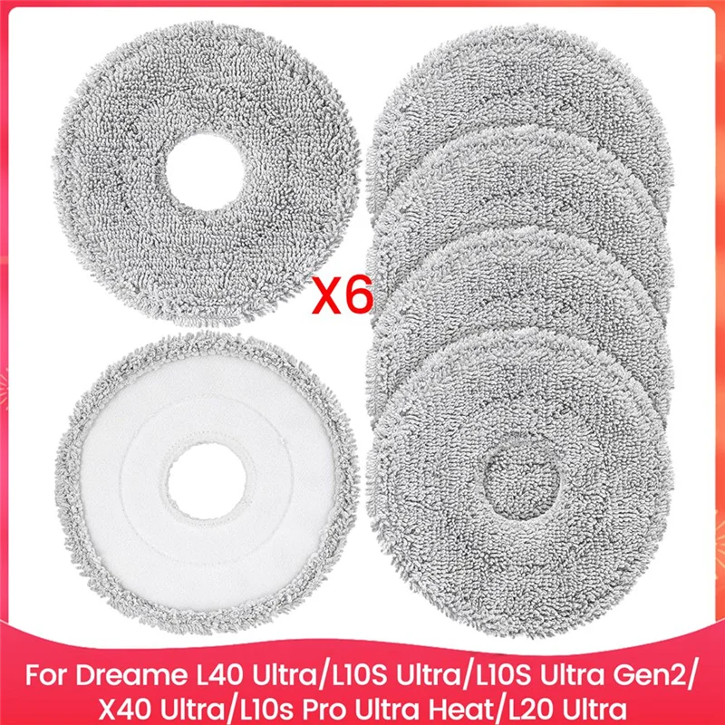 DHIPP-Multi-Pack Mop Pads For Dreame L40, L10S, X40, L20 Series Ultra Robot Vacuums - Heat Resistance Feature