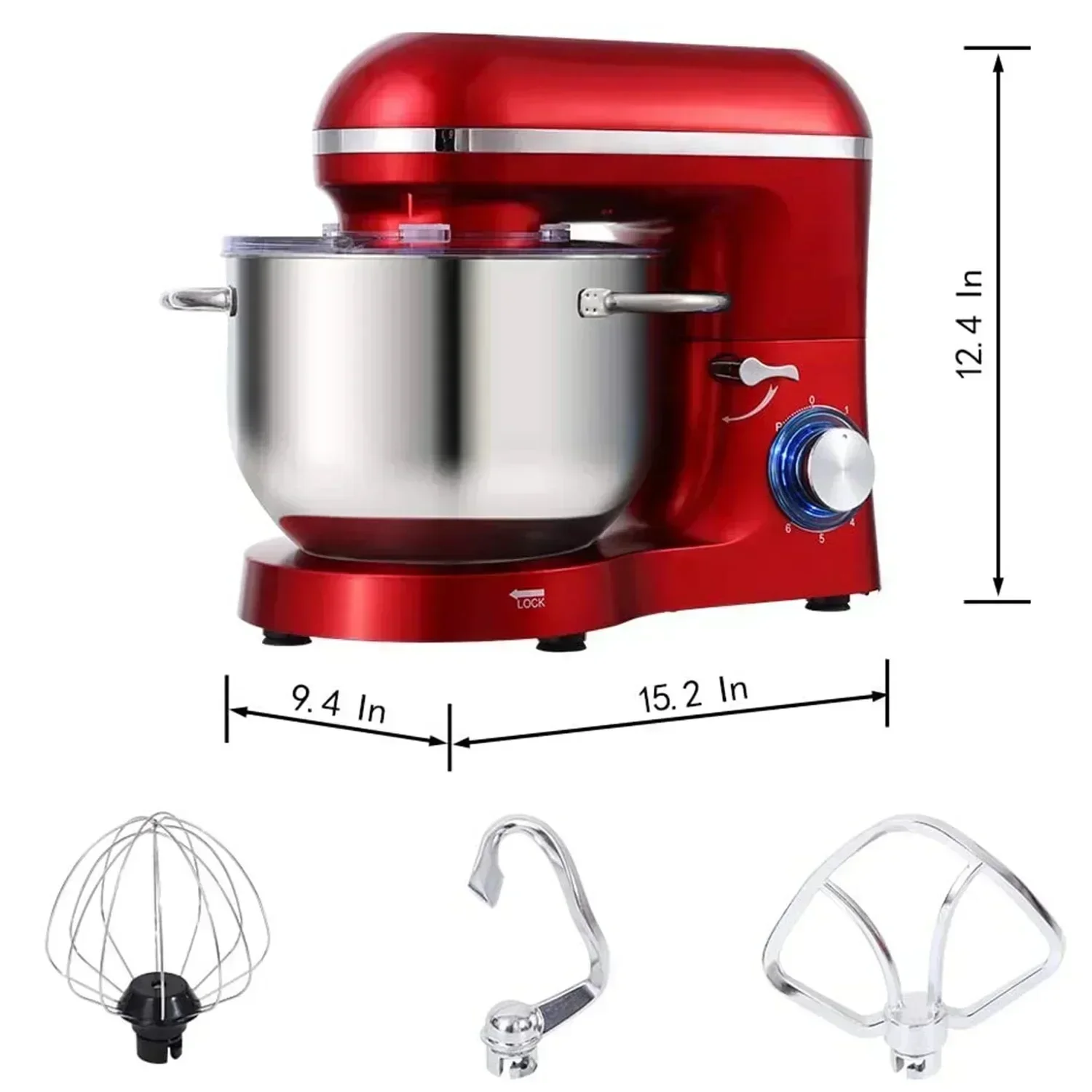 For 660W 6-Speed Electric Small Mixer For Kitchen Electric Mixer With Dough Hook