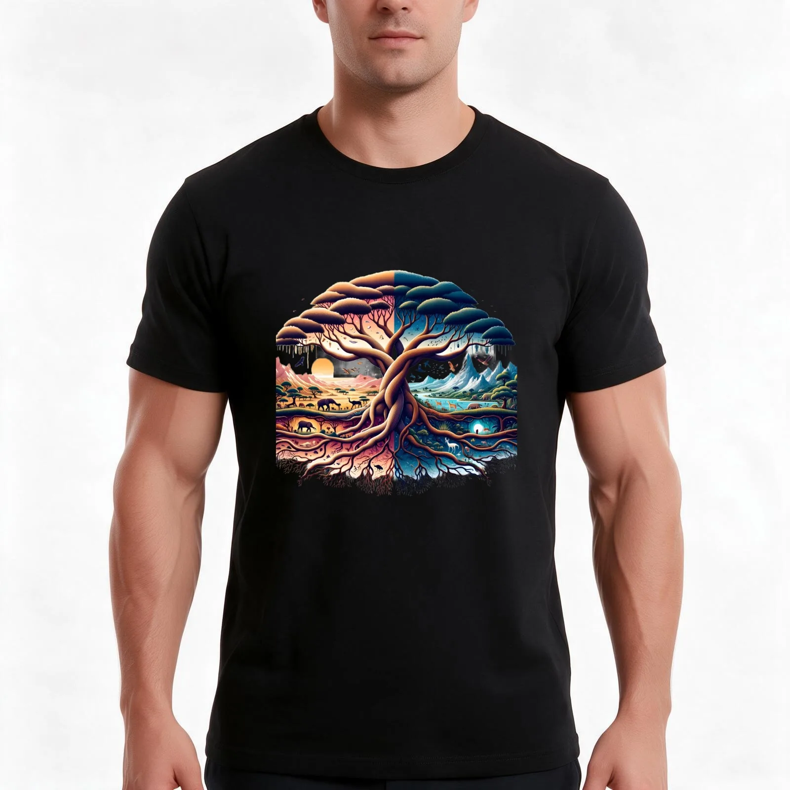 M.C. Escher Inspired Surreal Morphing geometric T-Shirt Summer Casual Cotton Tee Oversized Streetwear Tops Unisex Men Women