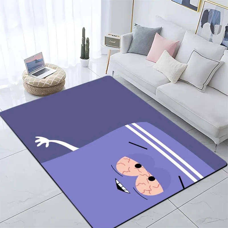 Cartoon animated purple towel character pattern printed bedroom living room carpet floor mat outdoor rug  anime rug