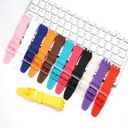 Watch Accessories Suitable for SWATCH 20mm Watch Band Women Kids Replacement Rubber Strap Outdoor Sports Waterproof Bracelet