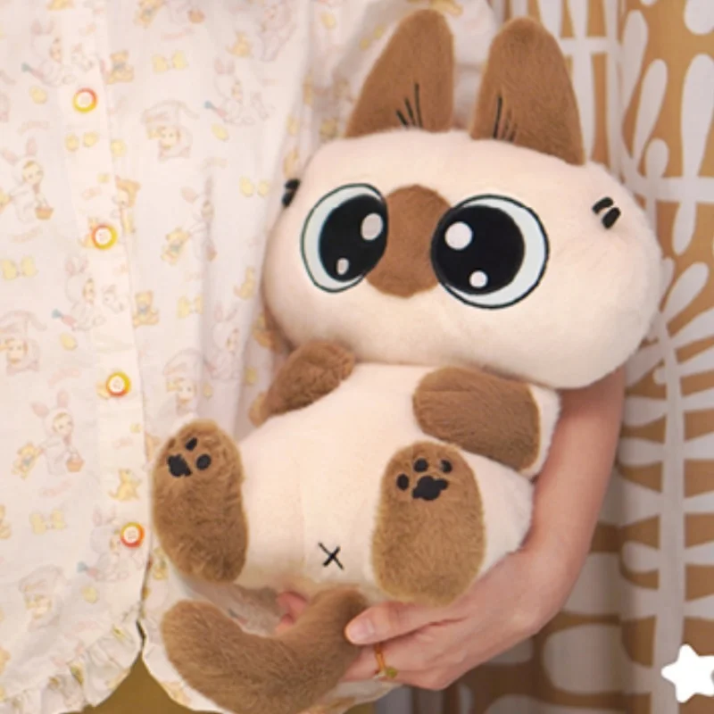 Genuine Original Siamese Cat Bean Paste 35cm Plush Doll Hug Clay Doll Series Pillow Girl Heart Kawaii Christmas/Birthday Gift