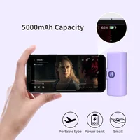 Batterie externe à charge rapide, chargeur portable, pack de batterie externe pour iPhone et Android, affichage numérique LED, mini powerbank 5000mAh 4